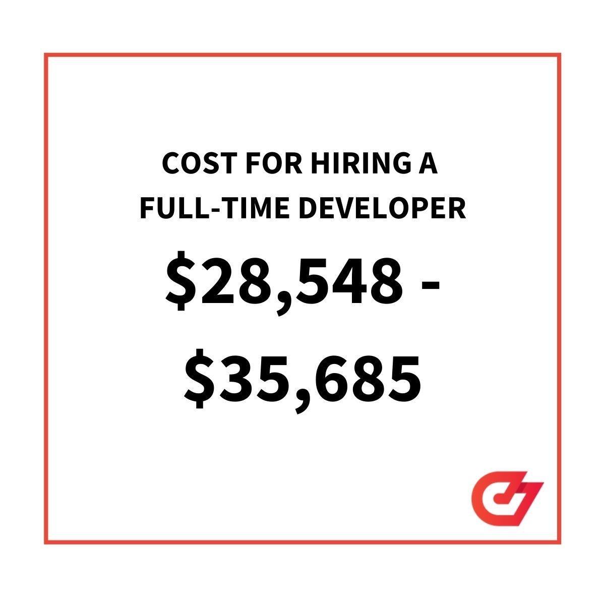 On average, it costs between $28,000 and $35,000 to hire a software dev in 2021