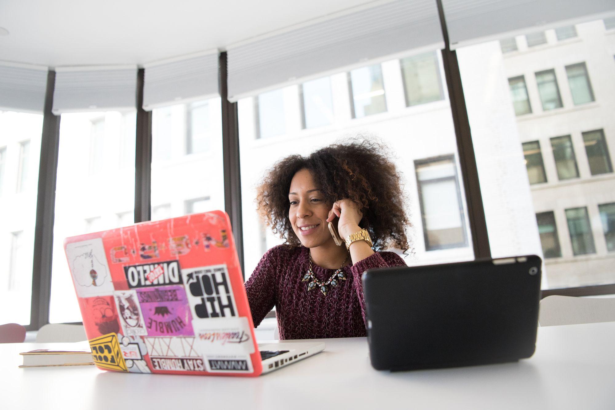 Woman with laptop