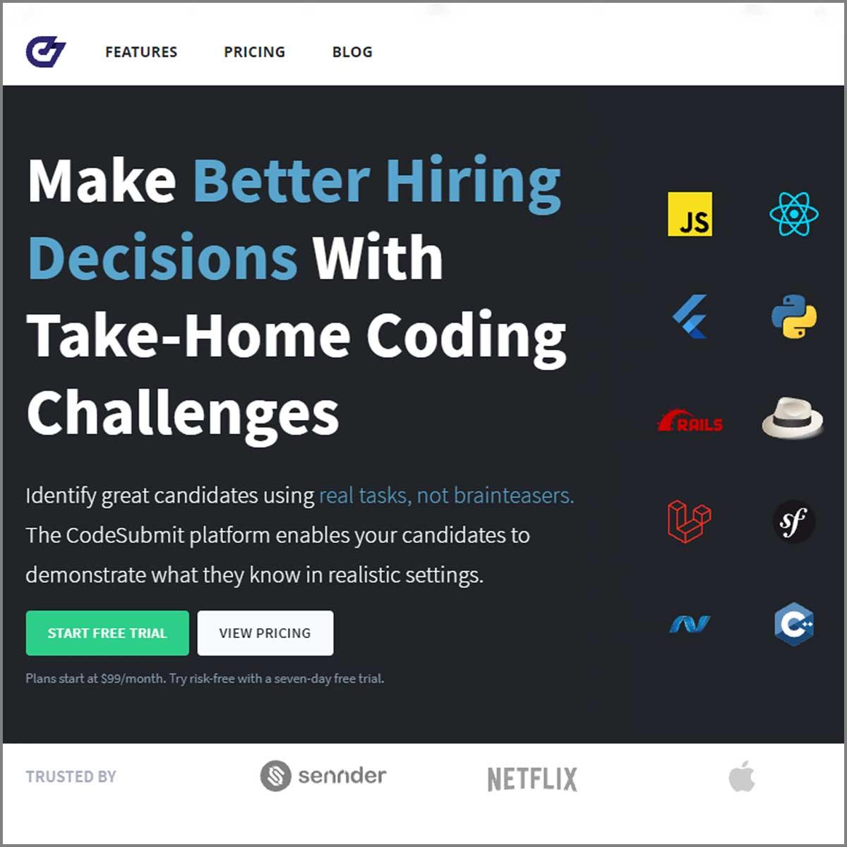 codesubmit landing page