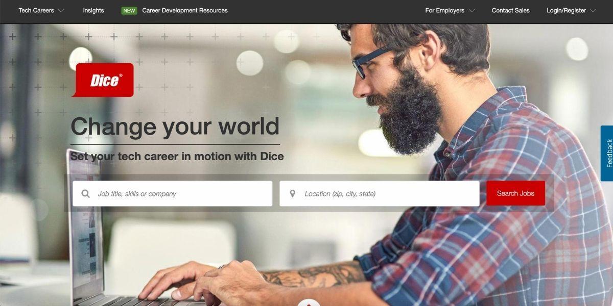 dice landing page