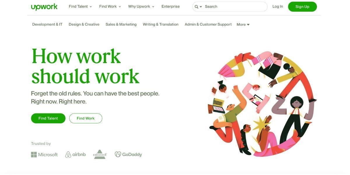 upwork landing page