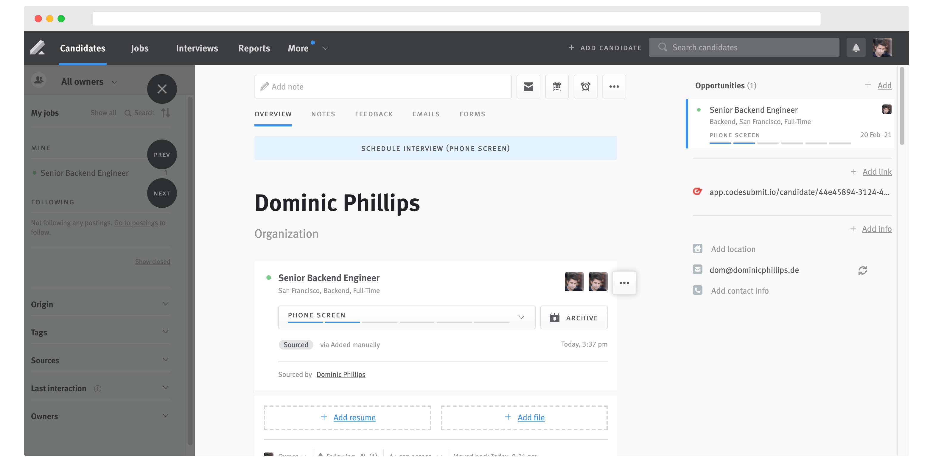Lever integration preview