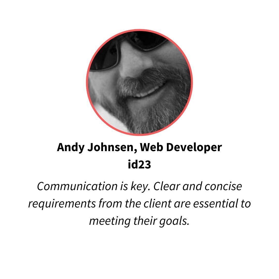 andy johnsen, web developer at id23