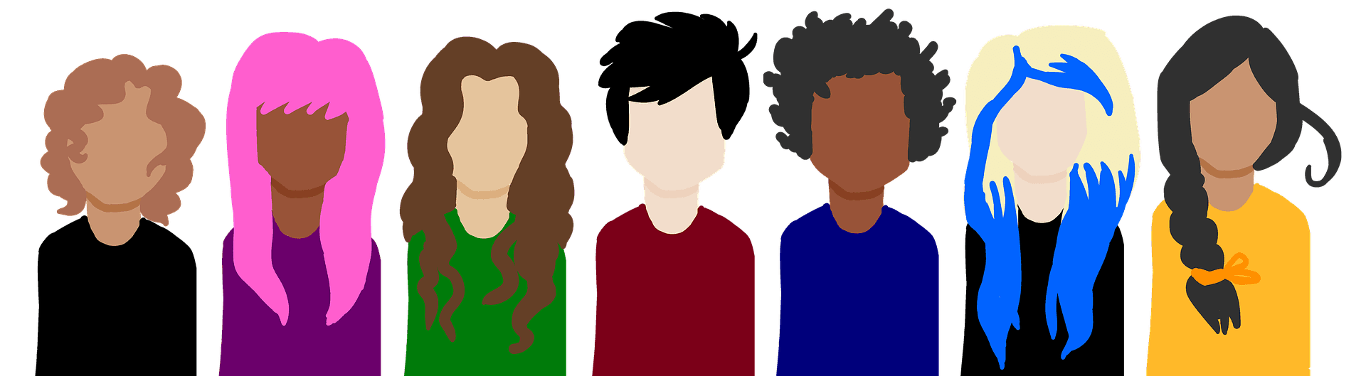 an abstract illustration of diverse characters