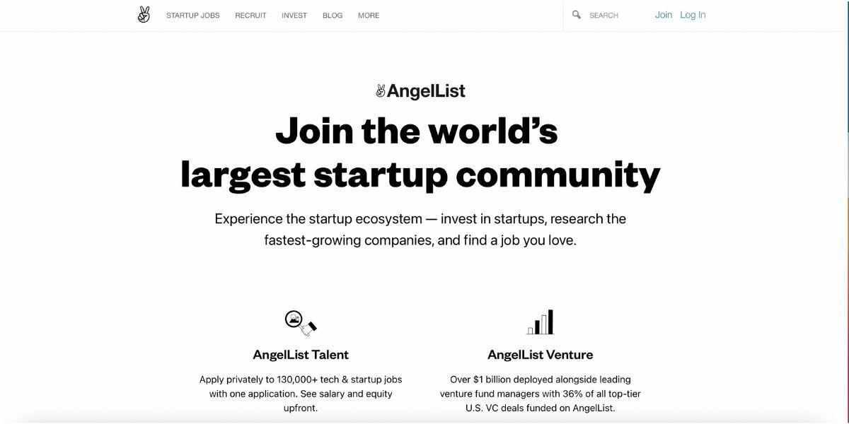 angellist landing page