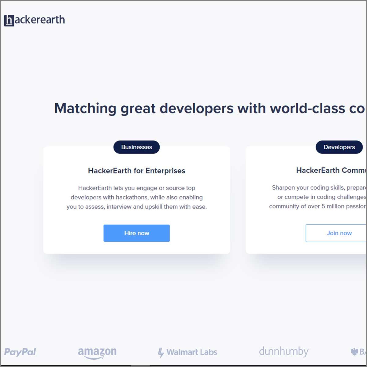 hackerearth landing page